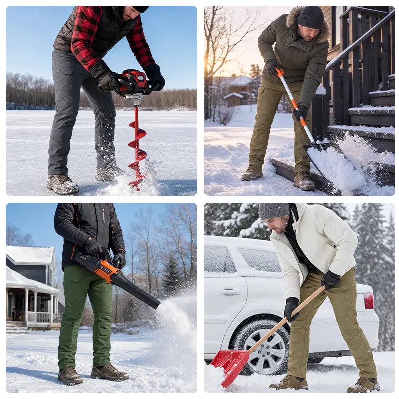 Men’s Fleece-Lined Tactical Work Pants, Windproof Warm, Multi-Pocket for Fall & Winter