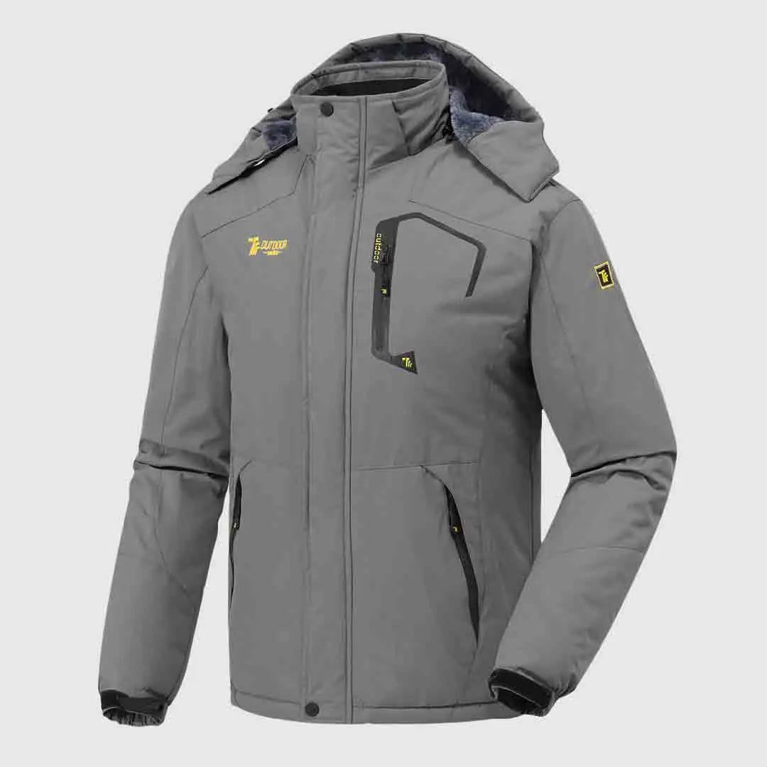 Men's Hooded Ski Suit, 360° Waterproof with Warm Fleece Lining, Winter Outdoor Wear for Skiing & Hiking