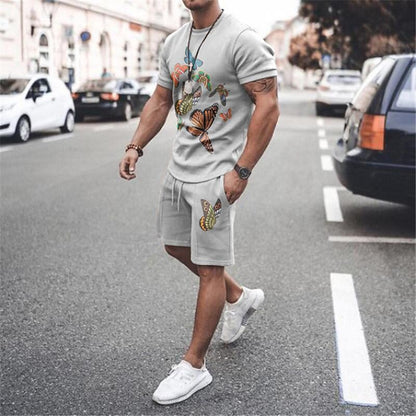 Men's Casual Short-sleeved Shorts Two-piece Suit