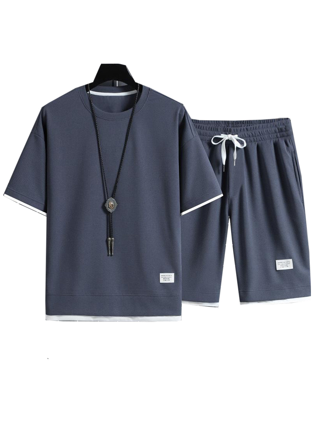 Rountree Solid Color Waffle Fabric Summer Suit