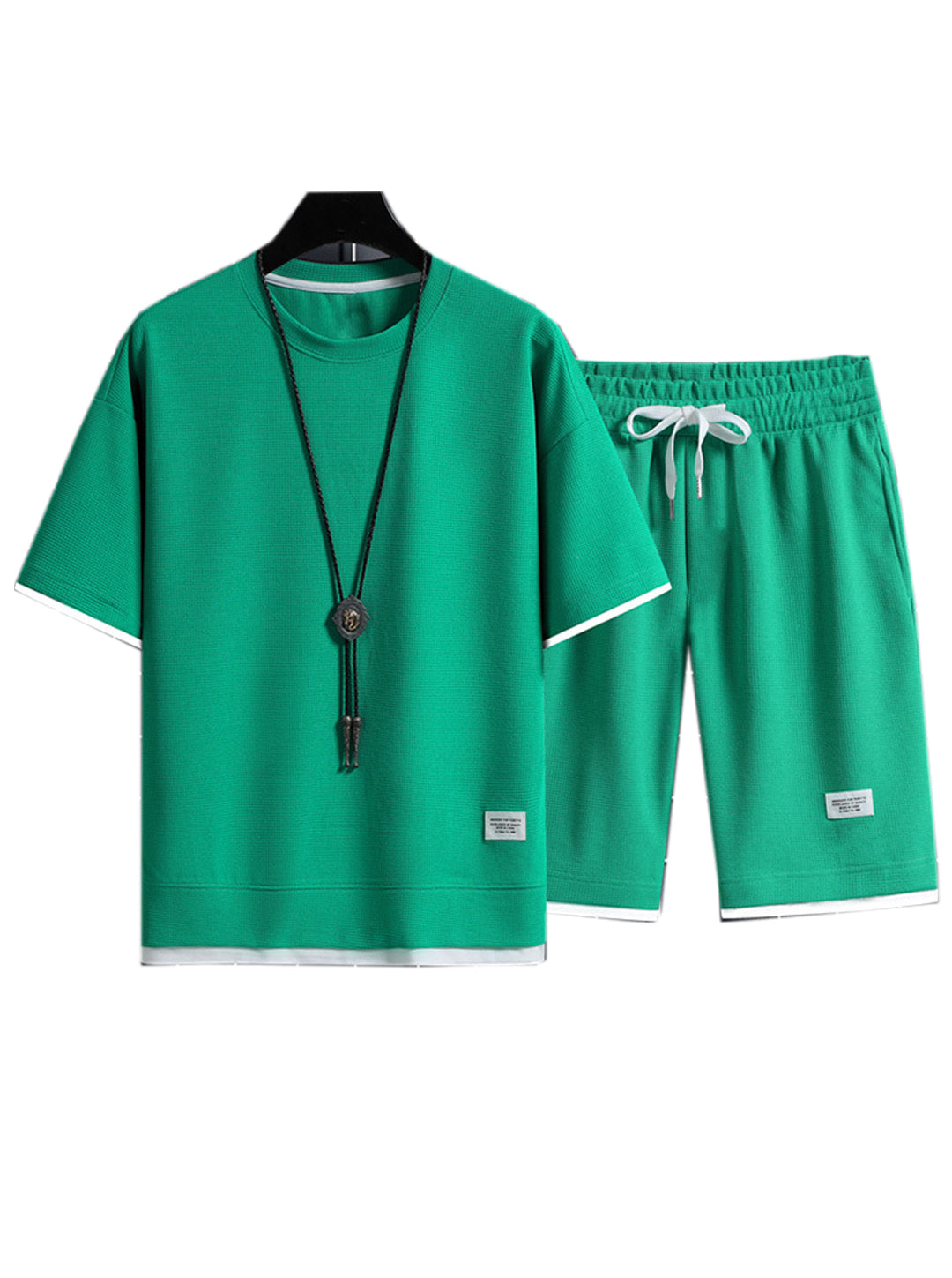 Rountree Solid Color Waffle Fabric Summer Suit