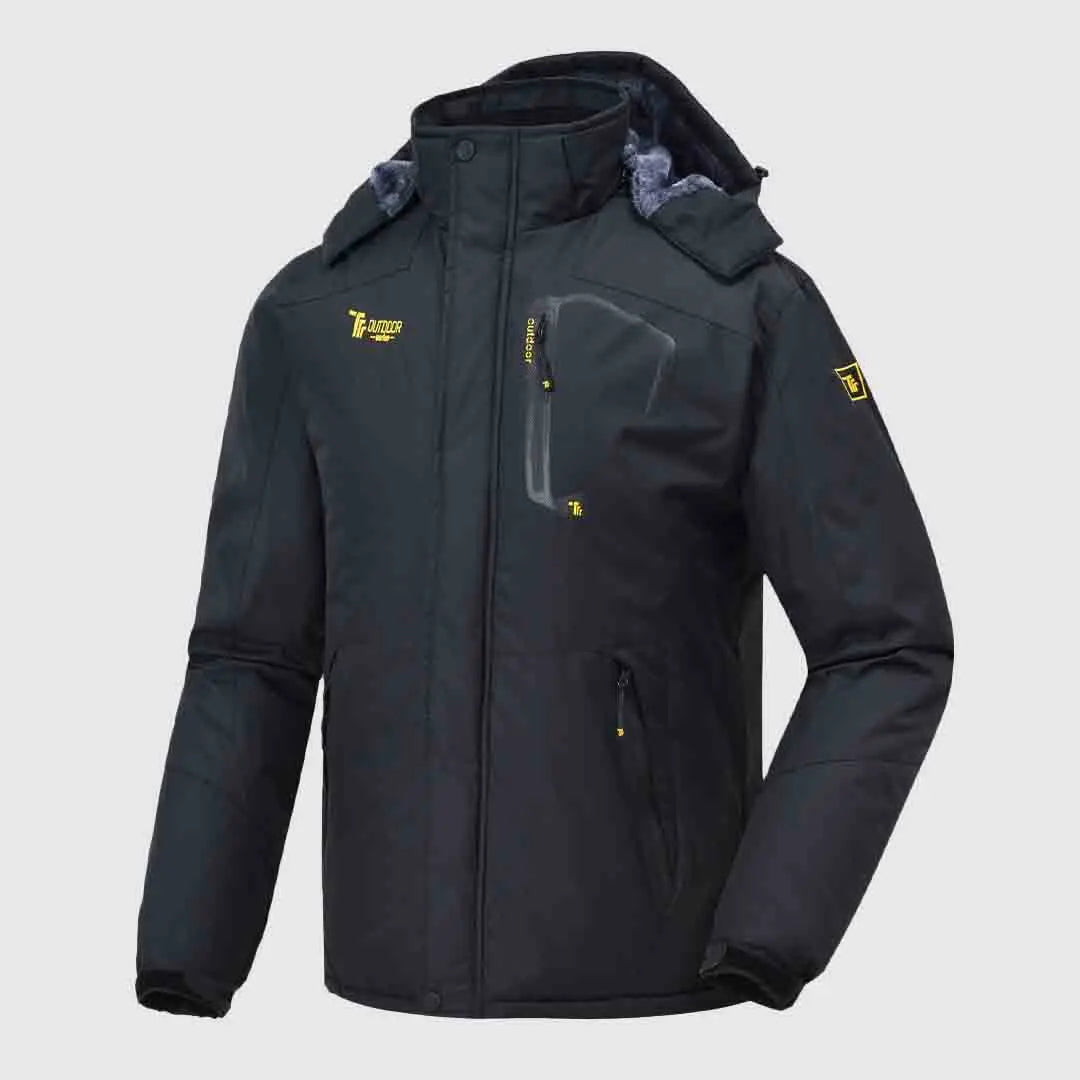Men's Hooded Ski Suit, 360° Waterproof with Warm Fleece Lining, Winter Outdoor Wear for Skiing & Hiking