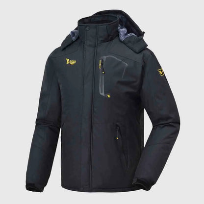 Men's Hooded Ski Suit, 360° Waterproof with Warm Fleece Lining, Winter Outdoor Wear for Skiing & Hiking
