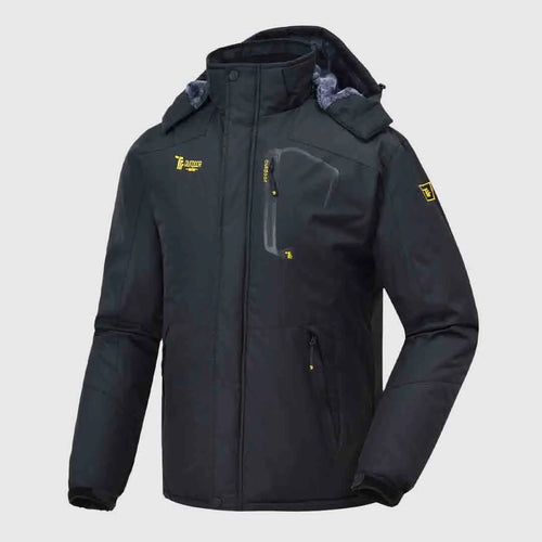 Men's Hooded Ski Suit, 360° Waterproof with Warm Fleece Lining, Winter Outdoor Wear for Skiing & Hiking