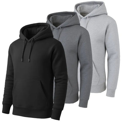 Top Pick for Mature Men | Men’s Solid Hoodie 3-Pack, Fall Essential for Daily Casual