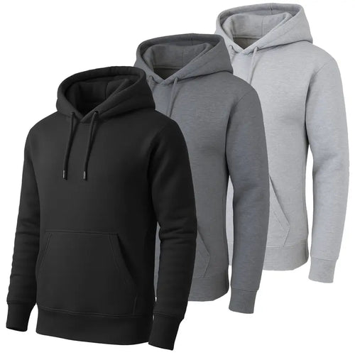 Top Pick for Mature Men | Men’s Solid Hoodie 3-Pack, Fall Essential for Daily Casual