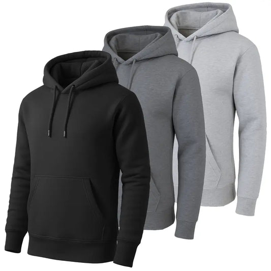 Top Pick for Mature Men | Men’s Solid Hoodie 3-Pack, Fall Essential for Daily Casual
