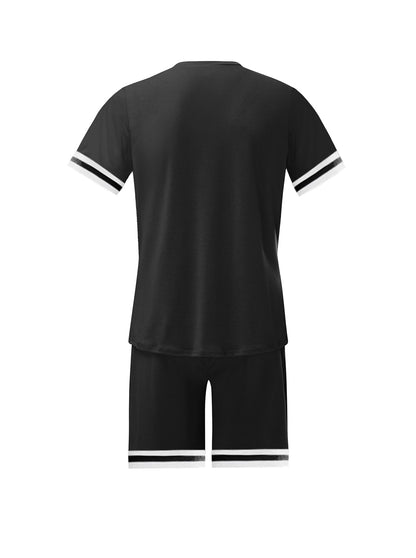 Scott Trend Solid Color Short-sleeved Shorts Two-piece Set