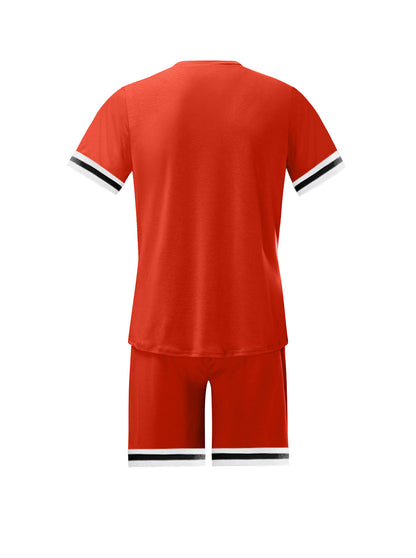 Scott Trend Solid Color Short-sleeved Shorts Two-piece Set