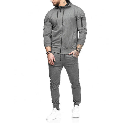 Zipper Detail Drawstring Hoodie & Sweatpants