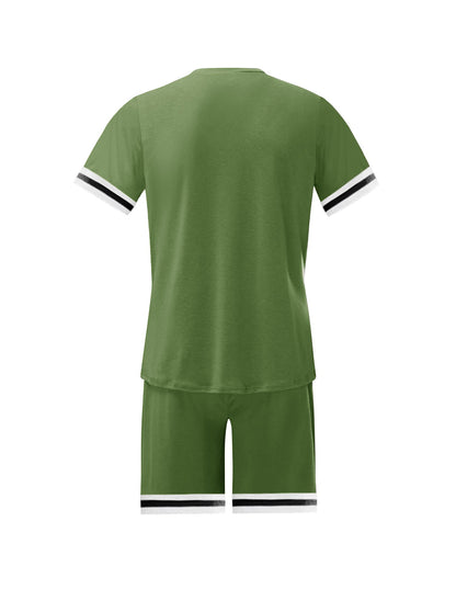 Scott Trend Solid Color Short-sleeved Shorts Two-piece Set