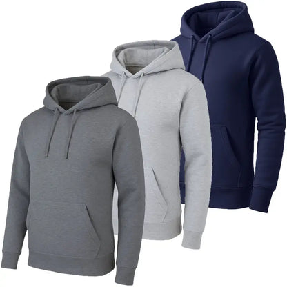 Top Pick for Mature Men | Men’s Solid Hoodie 3-Pack, Fall Essential for Daily Casual