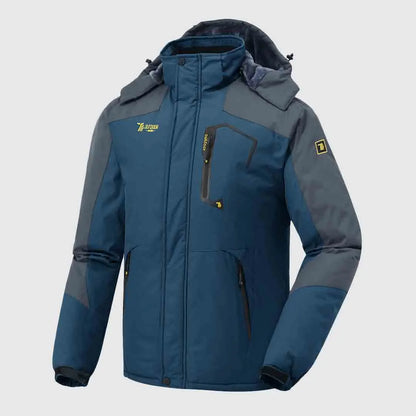 Men's Hooded Ski Suit, 360° Waterproof with Warm Fleece Lining, Winter Outdoor Wear for Skiing & Hiking