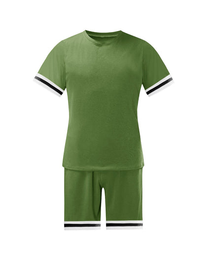Scott Trend Solid Color Short-sleeved Shorts Two-piece Set