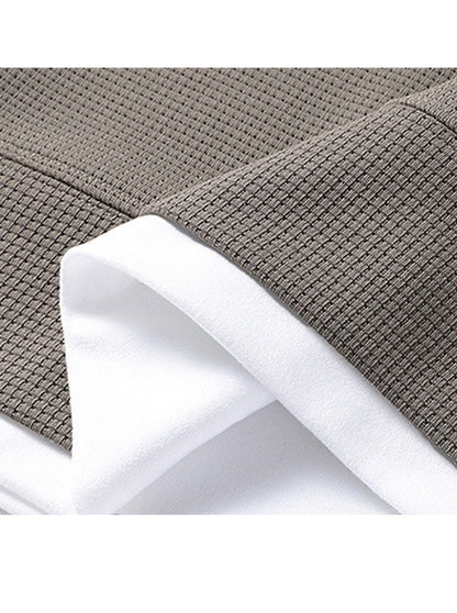 Rountree Solid Color Waffle Fabric Summer Suit