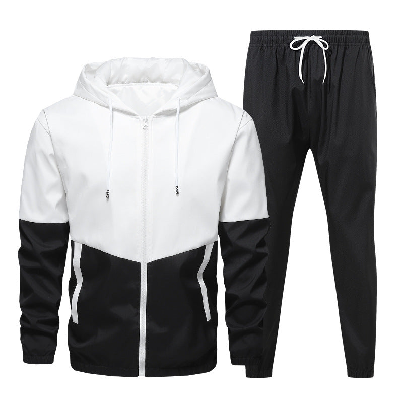 Men's 2-Piece Color Block Hooded Tracksuit Set for Daily Wear, Walks & Light Outdoor Activities