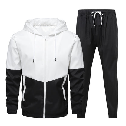 Men's 2-Piece Color Block Hooded Tracksuit Set for Daily Wear, Walks & Light Outdoor Activities