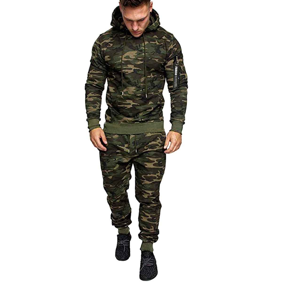 Alban Zipper Detail Drawstring Hoodie & Sweatpants