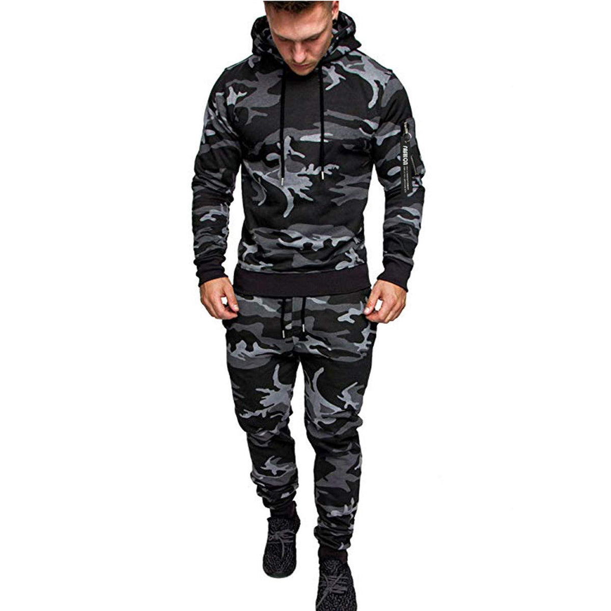 Alban Zipper Detail Drawstring Hoodie & Sweatpants