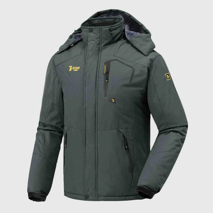 Men's Hooded Ski Suit, 360° Waterproof with Warm Fleece Lining, Winter Outdoor Wear for Skiing & Hiking