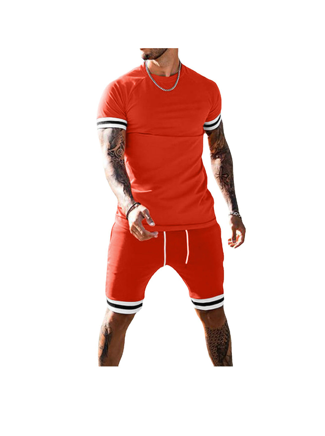 Scott Trend Solid Color Short-sleeved Shorts Two-piece Set