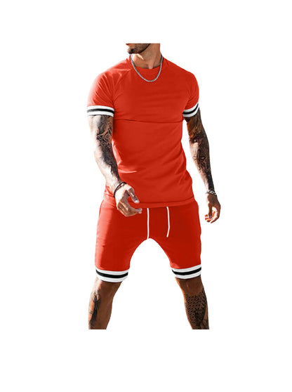 Scott Trend Solid Color Short-sleeved Shorts Two-piece Set