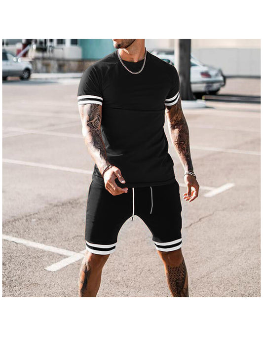 Scott Trend Solid Color Short-sleeved Shorts Two-piece Set