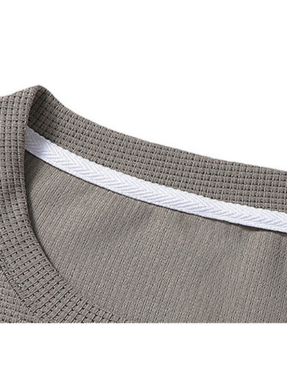 Rountree Solid Color Waffle Fabric Summer Suit