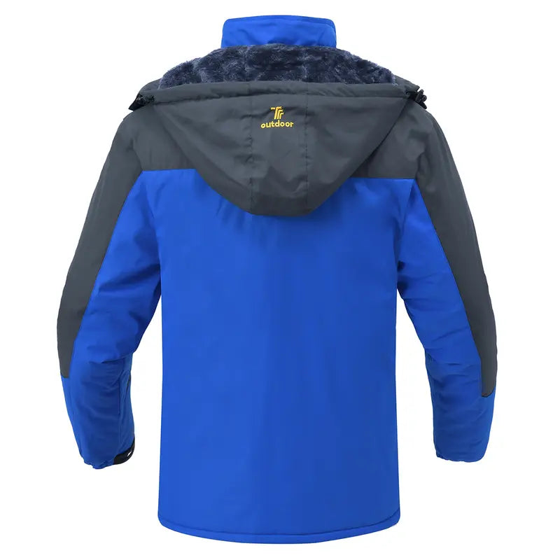 Men's Hooded Ski Suit, 360° Waterproof with Warm Fleece Lining, Winter Outdoor Wear for Skiing & Hiking