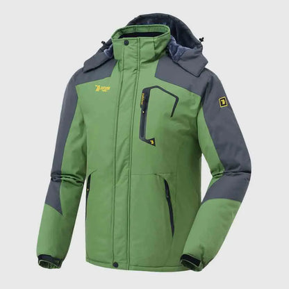 Men's Hooded Ski Suit, 360° Waterproof with Warm Fleece Lining, Winter Outdoor Wear for Skiing & Hiking