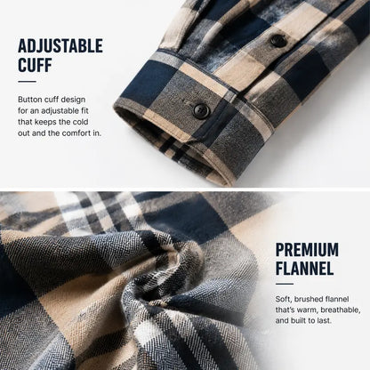 Men’s Plus-Size Flannel Hooded Shirt, Button Front, Drawstring Hood, Pockets, Ultra-Soft Fabric