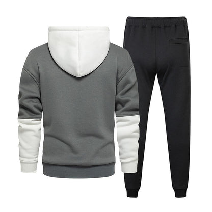 Men's Color Block Casual Long-sleeved Hoodie Tracksuit