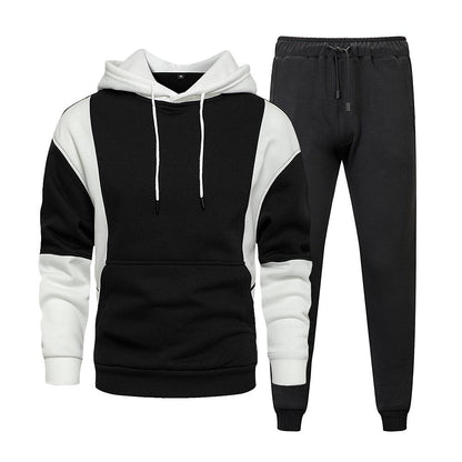 Men's Color Block Casual Long-sleeved Hoodie Tracksuit