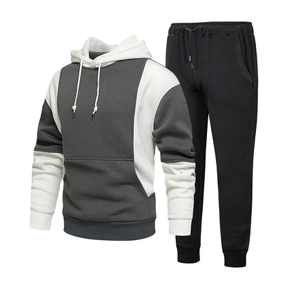 Men's Color Block Casual Long-sleeved Hoodie Tracksuit