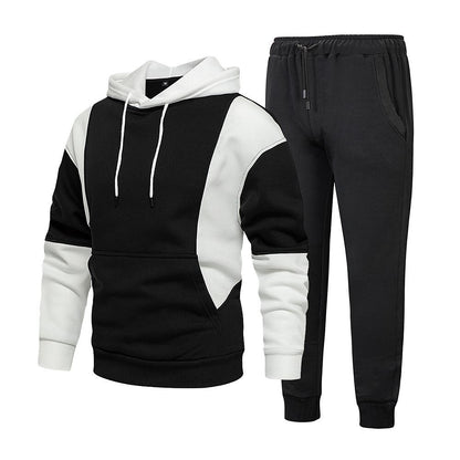 Men's Color Block Casual Long-sleeved Hoodie Tracksuit
