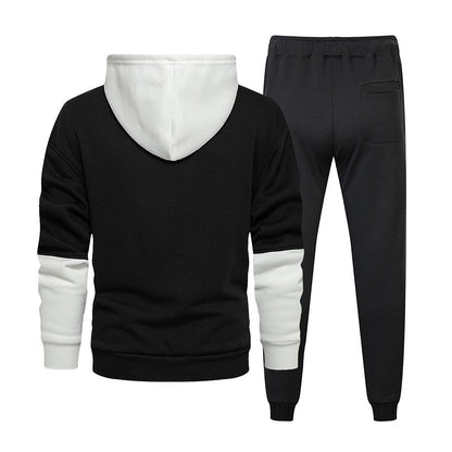 Men's Color Block Casual Long-sleeved Hoodie Tracksuit